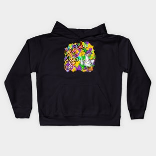 Mardi Gras - Colorful Graffiti Seagull Bird Kids Hoodie